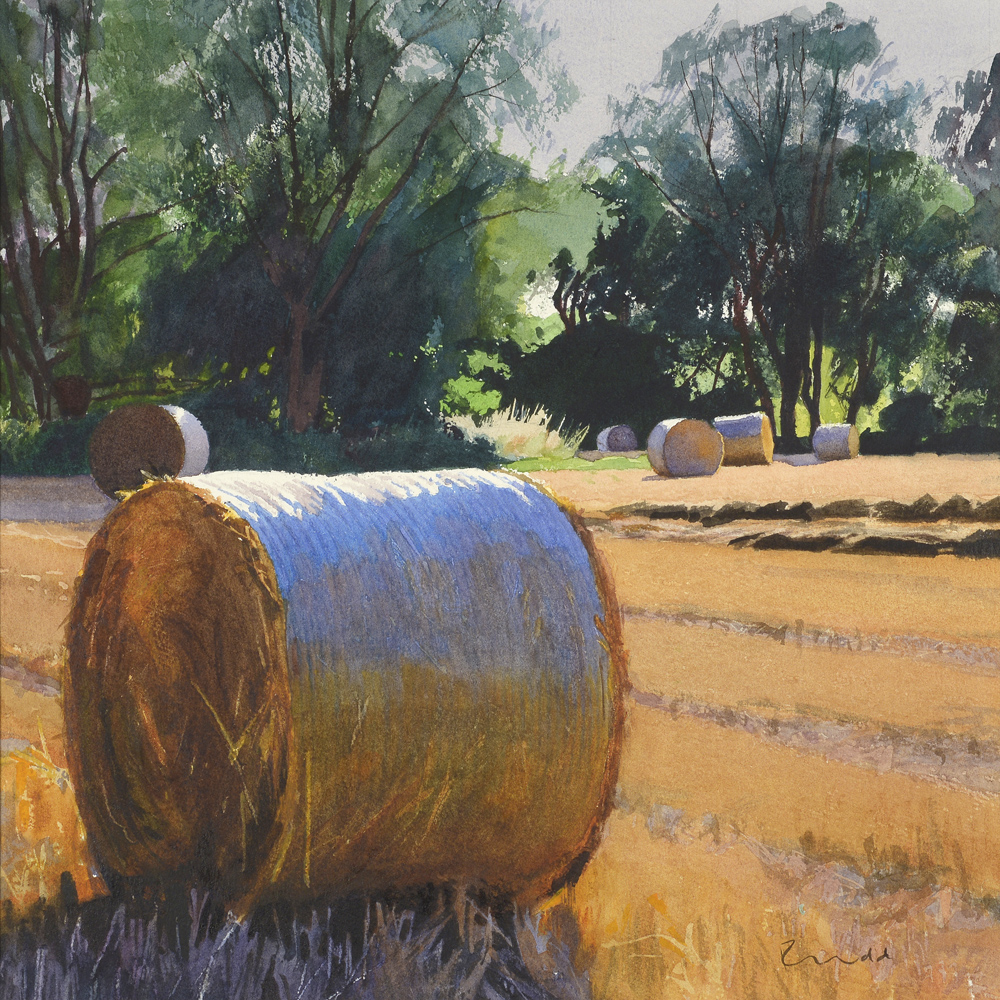 Evening Light, Straw Bales